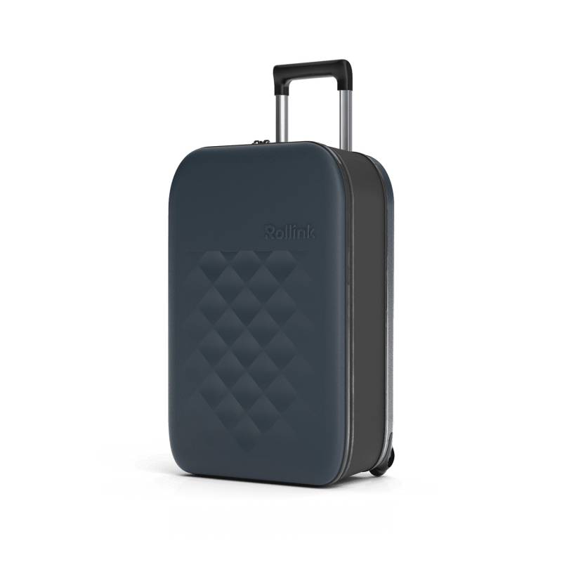 Чемодан складной Rollink Vega II 55x40x20 см, 2 колеса, серо-синий
