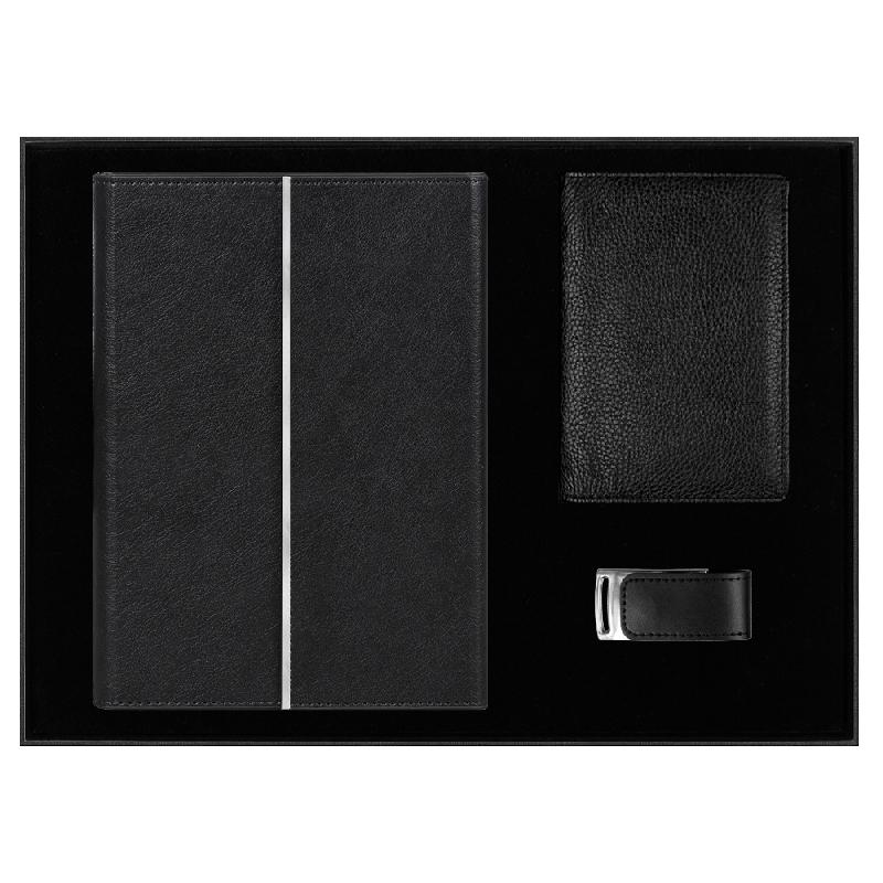 Набор подарочный Solution Prestige Trio (Ежедневник в суперобложке Country Galaxy Mocco, обложка для автодокументов Leather Sun, Флеш накопитель Shine, USB 2.0 32GB)