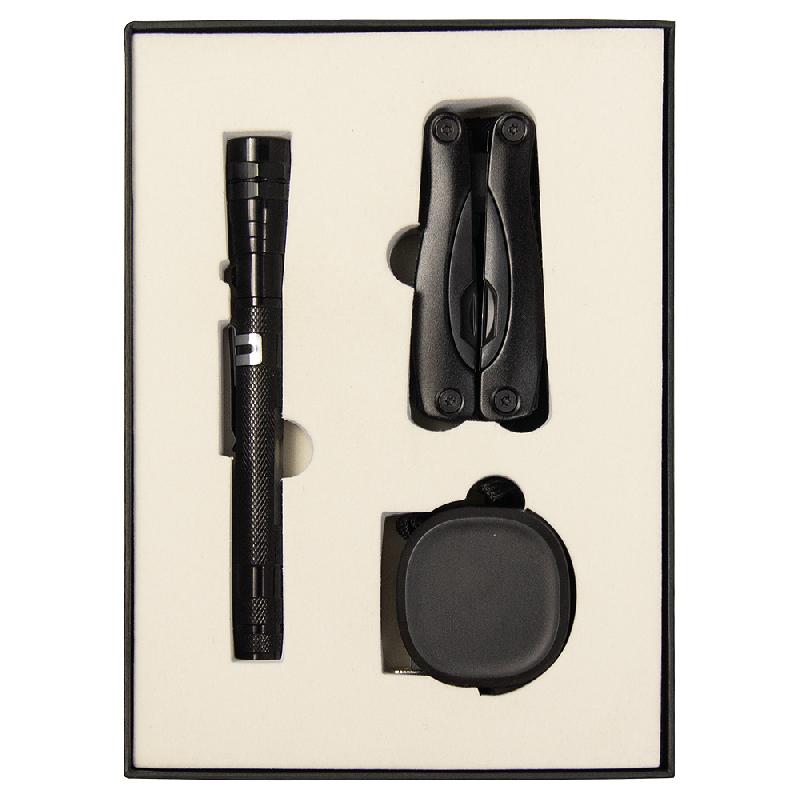 Набор подарочный Solution Superior Trio (Фонарь телескопический Tools Flashlight, рулетка Tools Trecker 3 метра, мультитул Tools Birmingham)