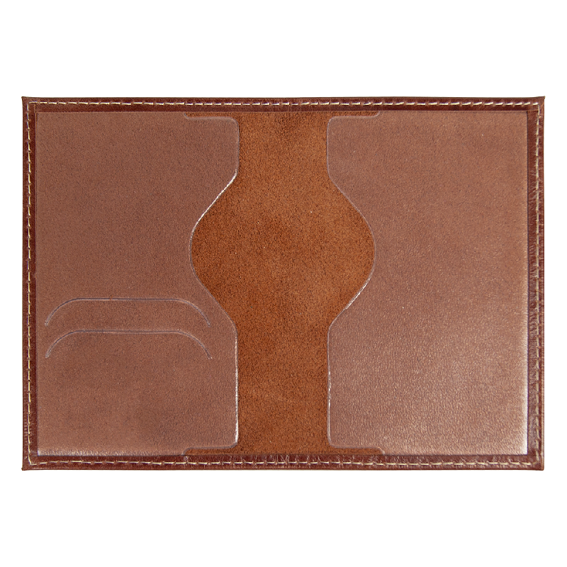 Обложка для паспорта Leather Sky Matt Trend из натуральной кожи,  с белой прострочкой