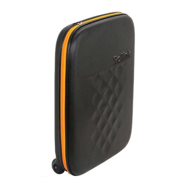 Чемодан складной Rollink Earth 55x40x20 см, 2 колеса, черный/оранжевый