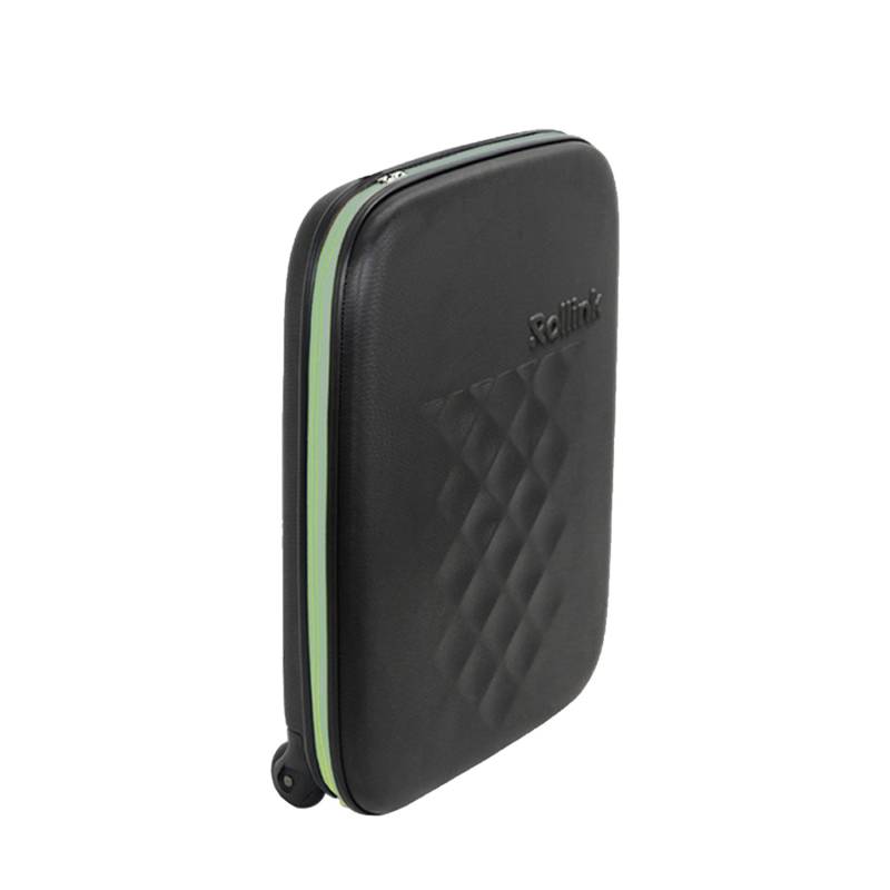 Чемодан складной Rollink Earth 55x40x20 см, 2 колеса, черный/зеленый