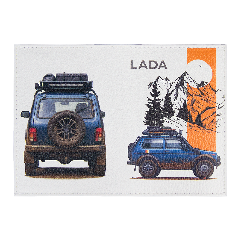 Обложка для паспорта Leather Sky Flotter Print Sample Lada из натуральной кожи