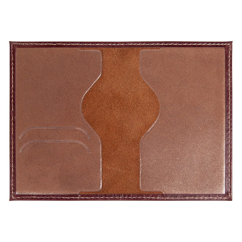 Обложка для автодокументов Leather Sky Matt Sun из натуральной кожи,  с белой прострочкой