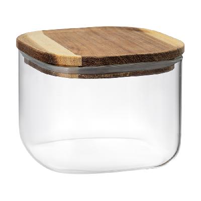 Банка для хранения квадратная glass acacia,1 л