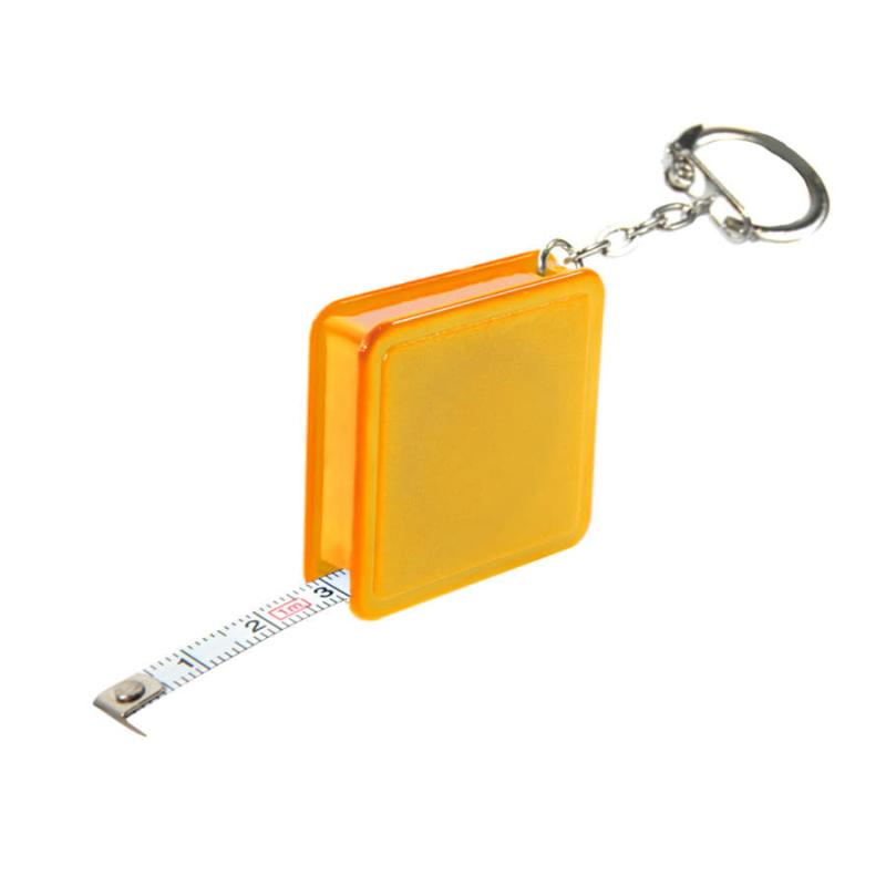 Брелок-рулетка (1 м), белый, 4х4х1 см, пластик