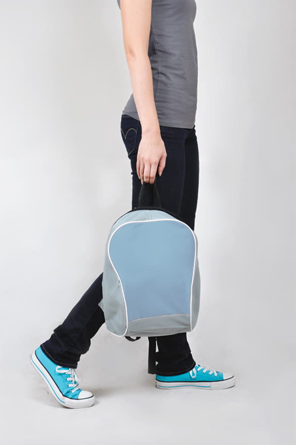 Промо-рюкзак "Fun", серый с голубым, 30х38х14 см, полиэстер, шелкография