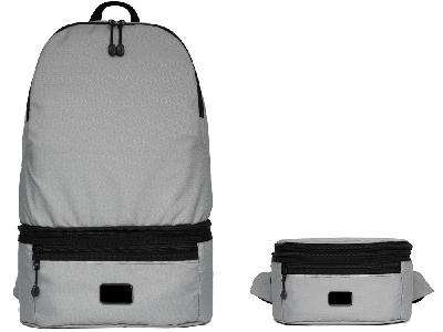 Рюкзак-трансформер 2-в-1 Athletica водостойкий с поясной сумкой из переработанного пластика