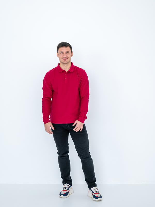 Рубашка поло мужская STAN длинный рукав хлопок/полиэстер 185