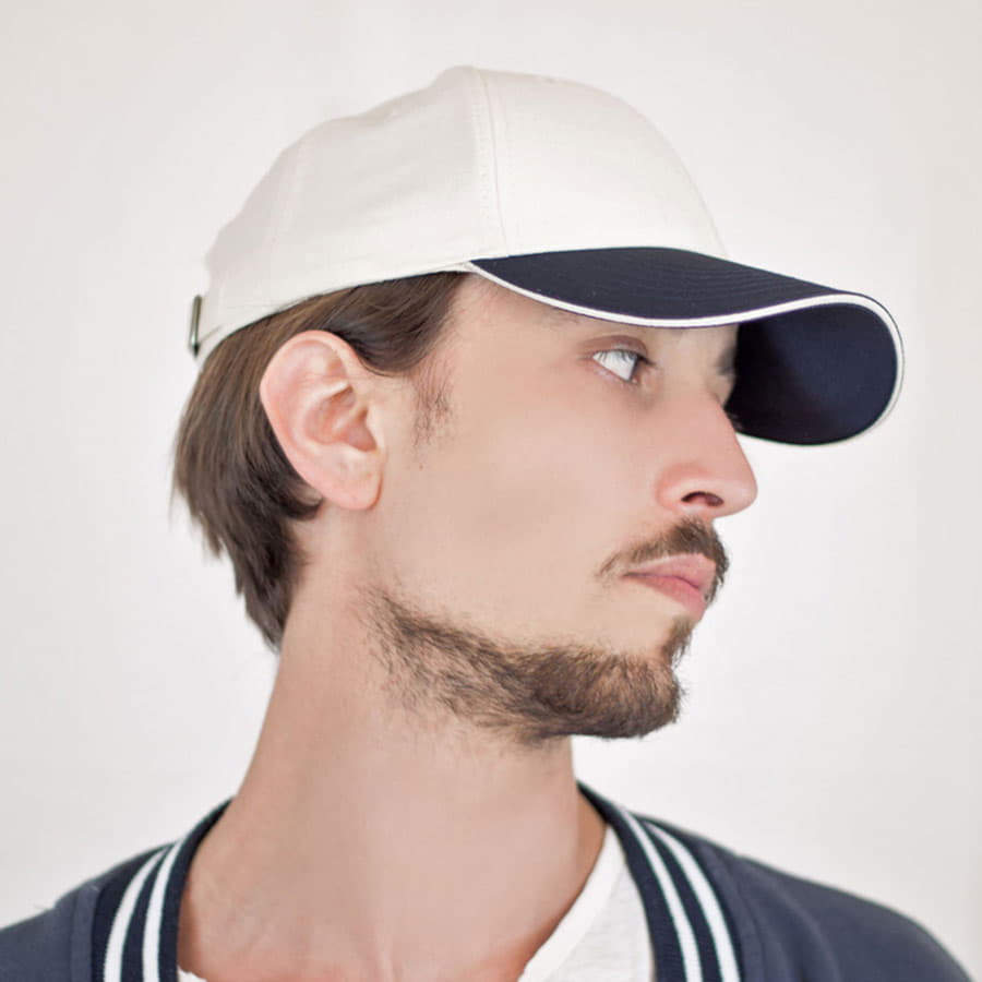 Бейсболка "START FIVE SANDWICH", 5 клиньев, застежка на липучке,беж/т.синий, 100% хлопок, 160 г/м2