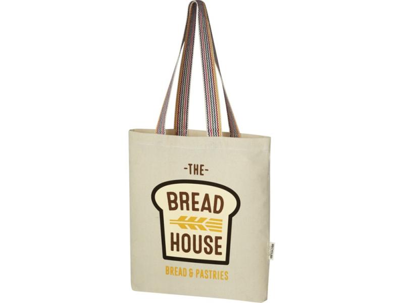 Эко-сумка Rainbow из переработанного хлопка с передним карманом