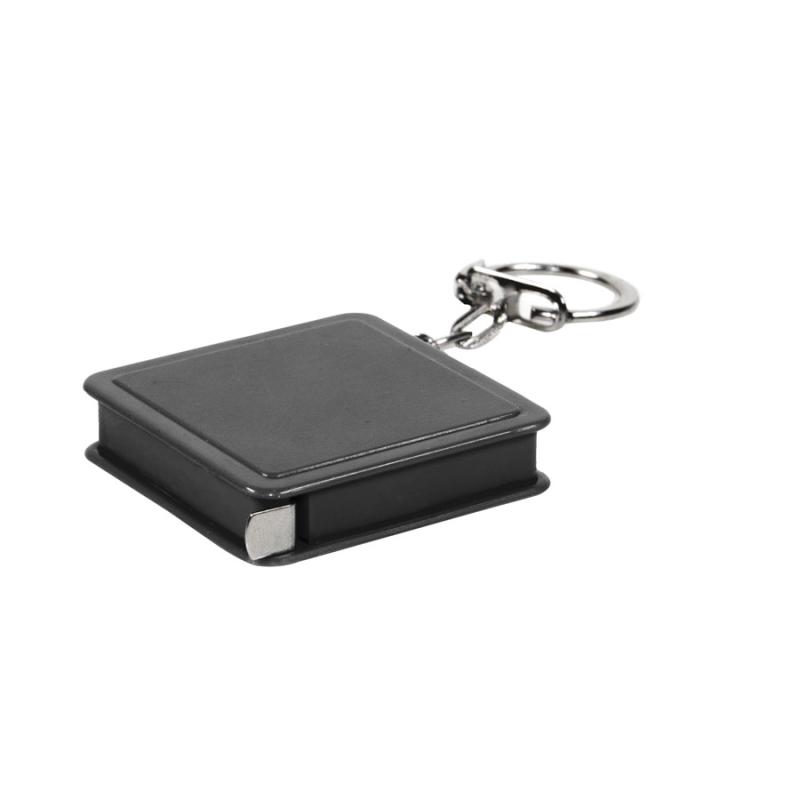 Брелок-рулетка (1 м), белый, 4х4х1 см, пластик