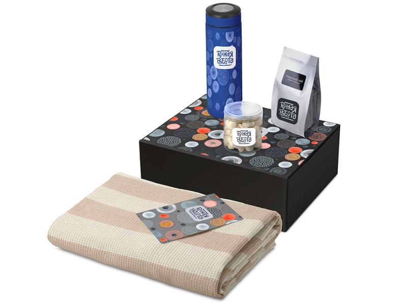 Подарочный набор Re:y. Warm с пледом, термосом и чаем