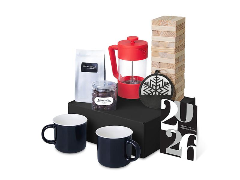 Подарочный набор Re:Together с френчпрессом, кружками и дженгой