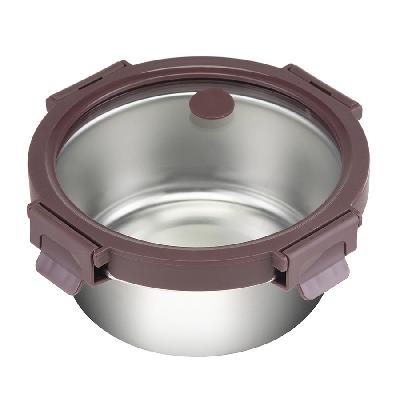 Контейнер стальной круглый click steel, 650 мл