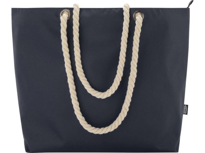 Пляжная сумка-холодильник Panama GRS из переработанных материалов с ручками-шнурками