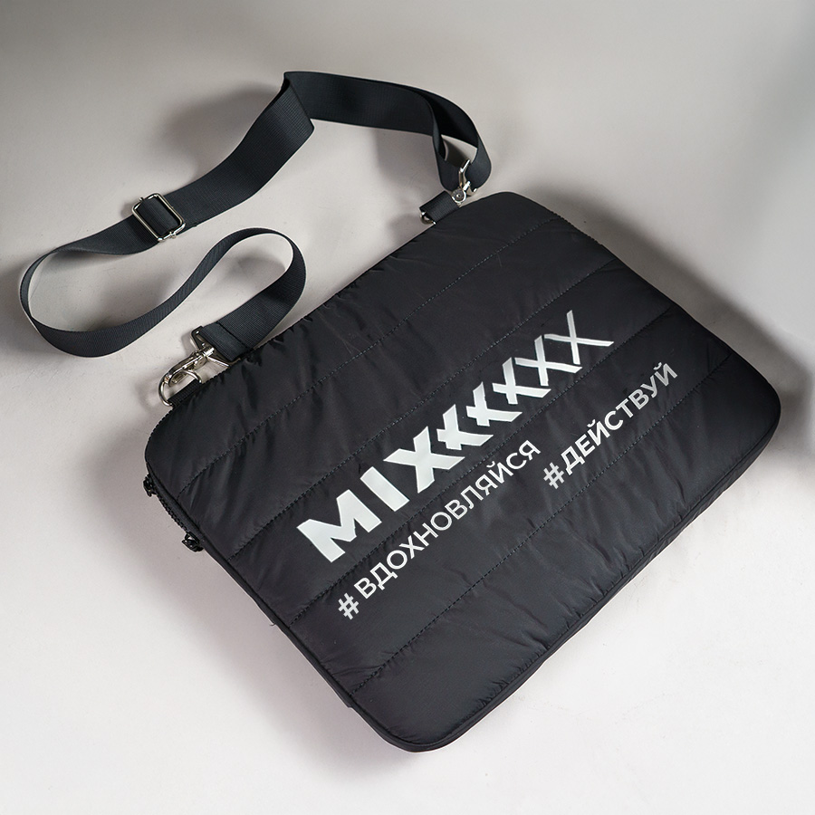 Конференц-сумка "MIX", чёрный, 38 х 30 х 1,5 см, 100% нейлон