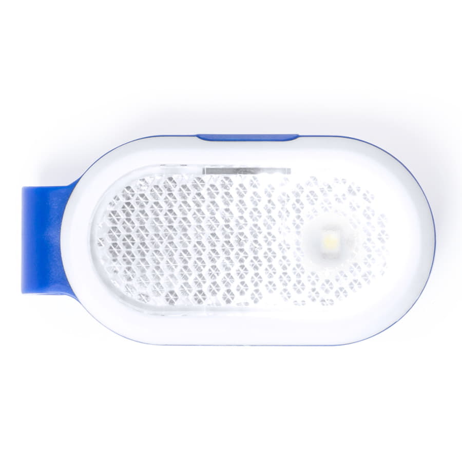 Светоотражатель с фонариком на клипсе HESPAR, белый, пластик