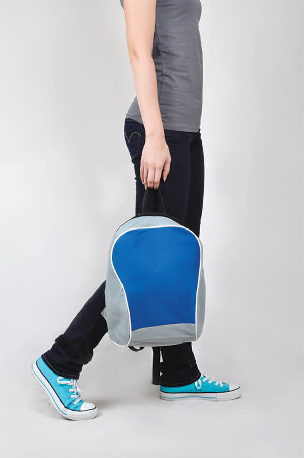 Промо-рюкзак "Fun", серый с синим, 30х38х14 см, полиэстер, шелкография