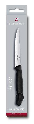 Набор из 6 ножей для стейков VICTORINOX SwissClassic, 11 см, волнистая кромка,  рукоять