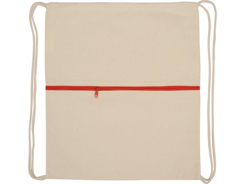 Рюкзак-мешок Lark из хлопка 180 г/м2 с цветной молнией