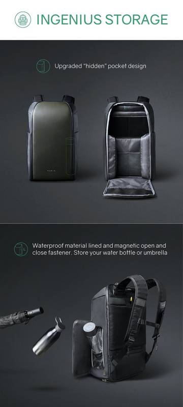 Рюкзак KORIN FlipPack 47х30х17 см, черный