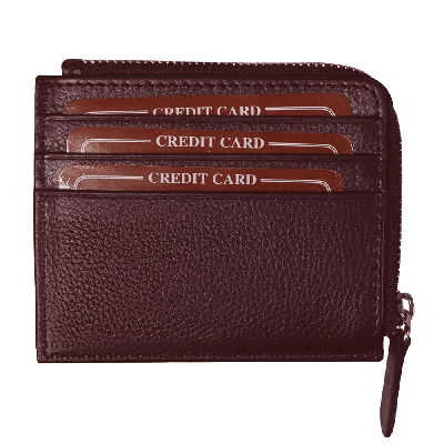 Универсальный футляр для кредитных карт и монет (картхолдер) leather Hill на молнии горизонтальный из натуральной кожи