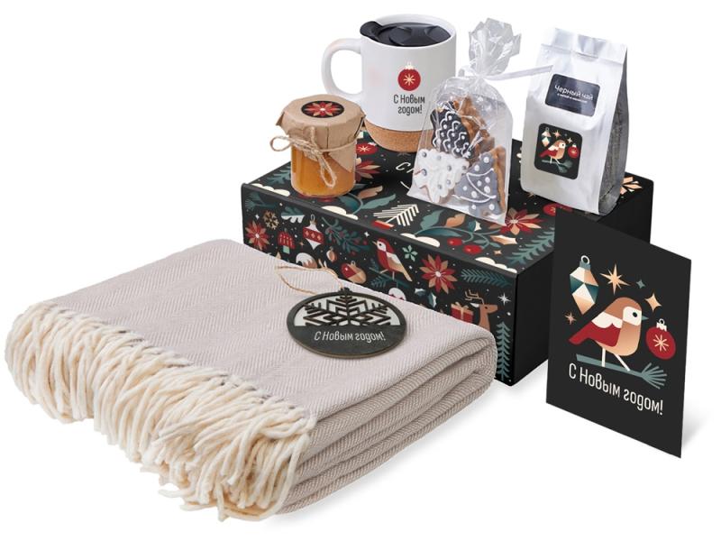 Подарочный набор Re:Nest с пледом, кружкой и вареньем