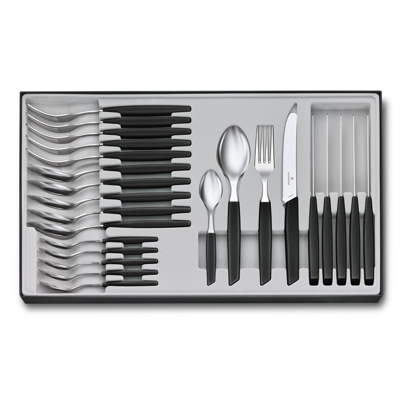 Набор из 24 столовых принадлежностей VICTORINOX Swiss Modern: 6 столовых ножей, 6 вилок,12 ложек