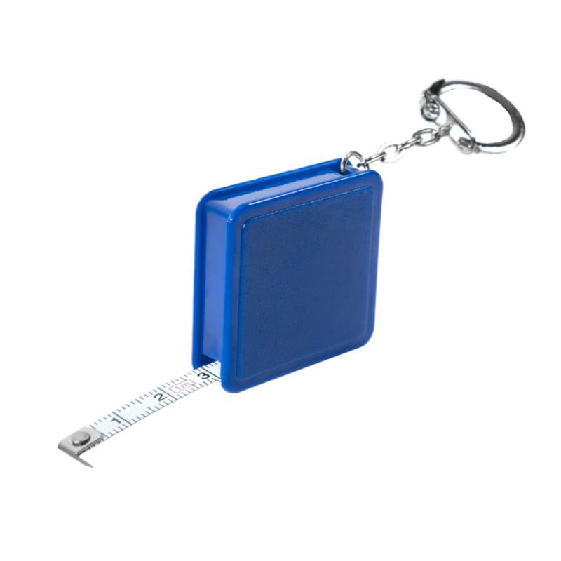 Брелок-рулетка (1 м), белый, 4х4х1 см, пластик