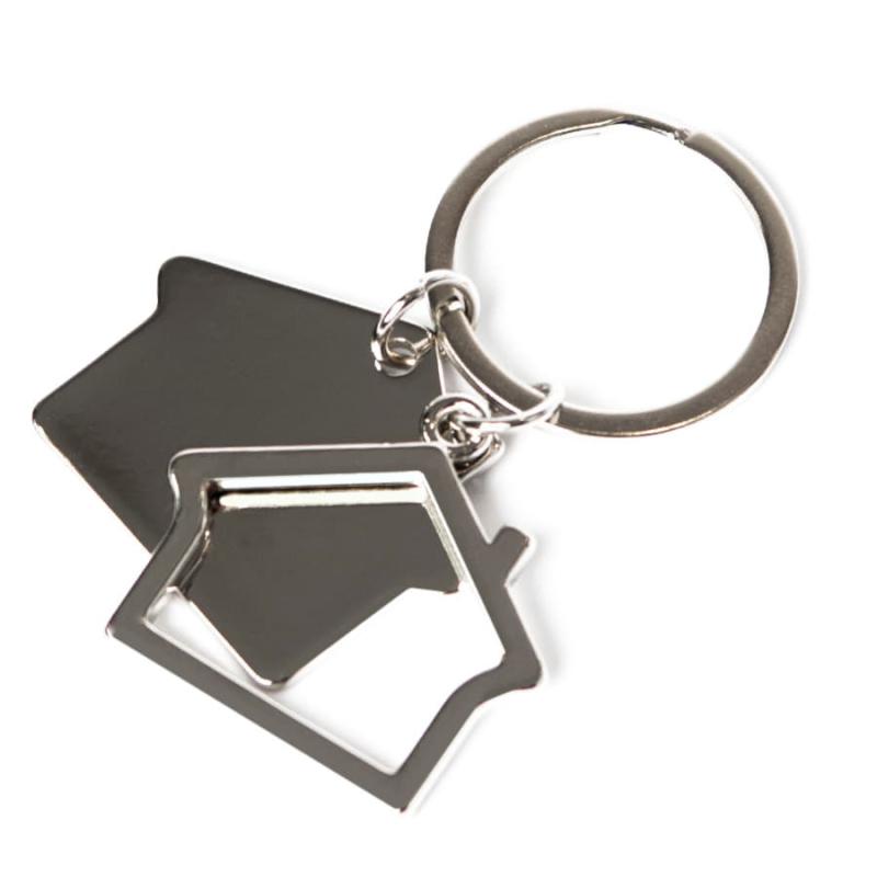 Брелок  "Домики", 3х2,5х0,2 см, металл