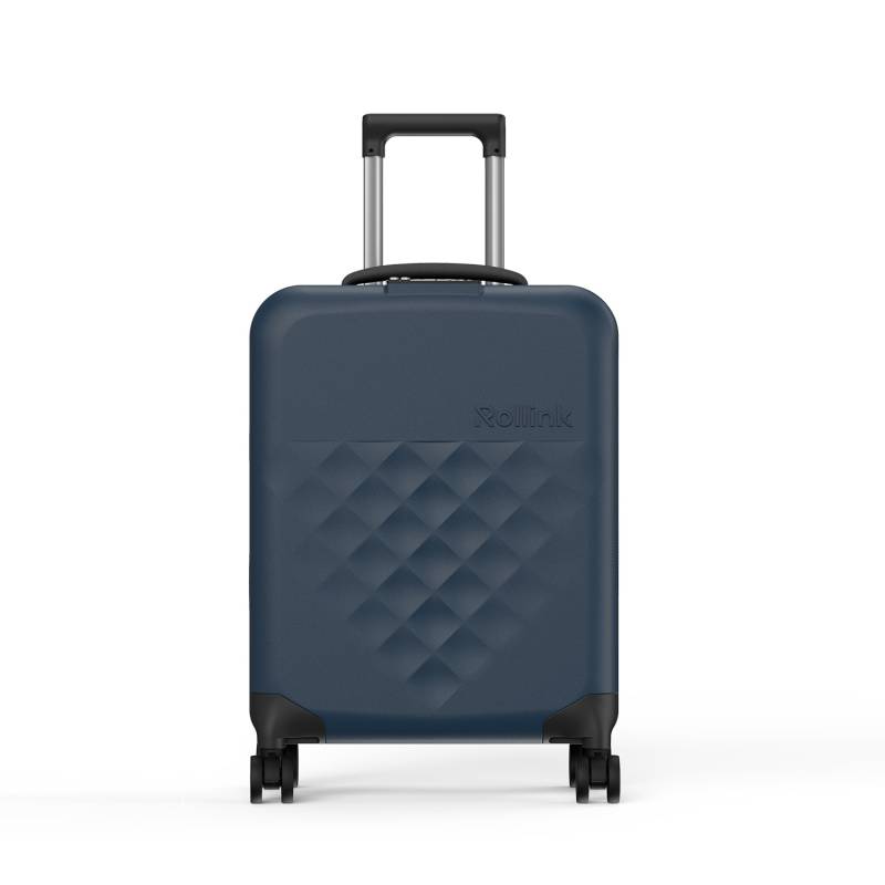 Чемодан складной Rollink Vega 360 55x40x20 см, 4 колеса, серо-синий