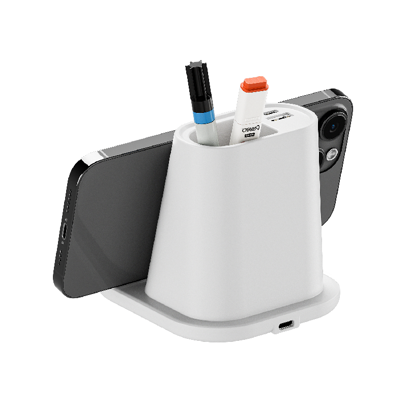 Настольный органайзер  15 Watt Fast Charge   c беспроводной зарядкой, вентилятором и лампой