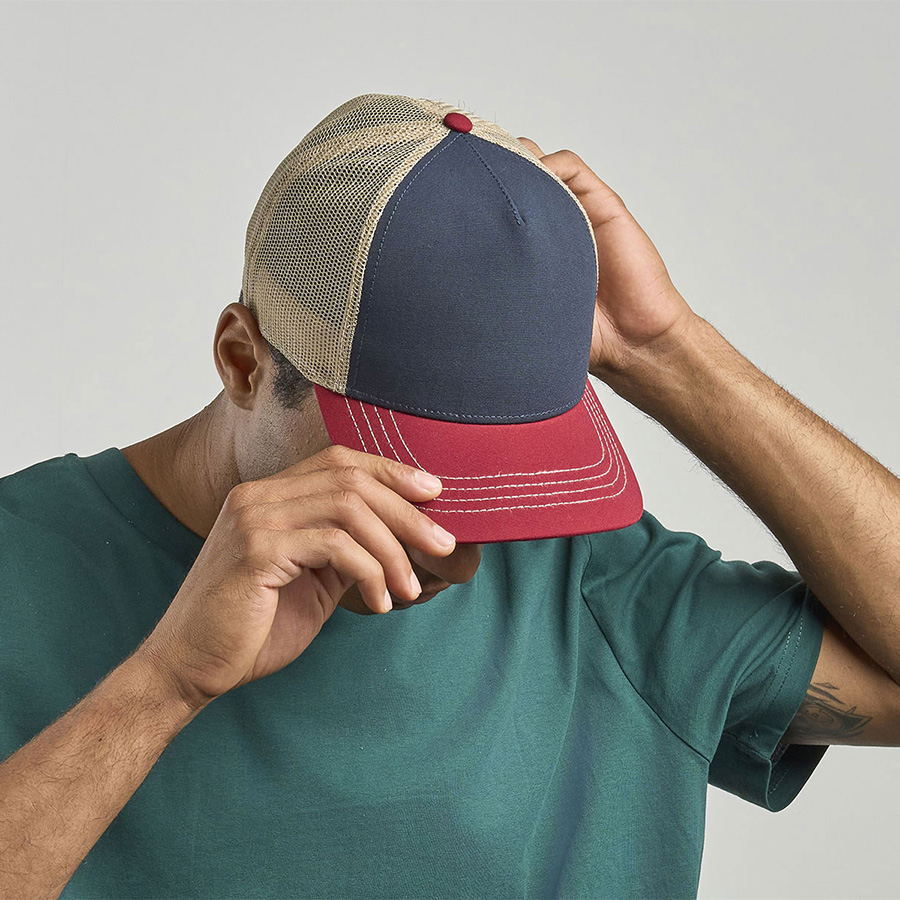 Бейсболка "RAPPER CANVAS", 5 клиньев, серый/черный, пласт.заст, 100% хлопок,100% полиэстер, 260 г/м2