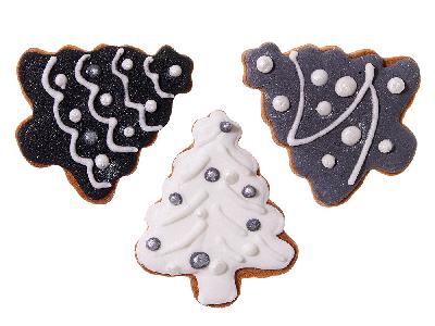Набор новогодних имбирных печений в форме елочки