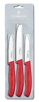 Набор из 3 ножей VICTORINOX Swiss Classic: 2 ножа для овощей 8 см, столовый нож 11 см,  ручка