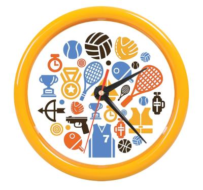 Часы настенные "PRINT" разборные ,  желтый, D24,5 см, пластик