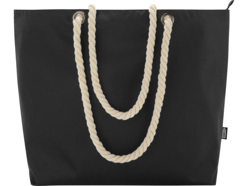 Пляжная сумка-холодильник Panama GRS из переработанных материалов с ручками-шнурками