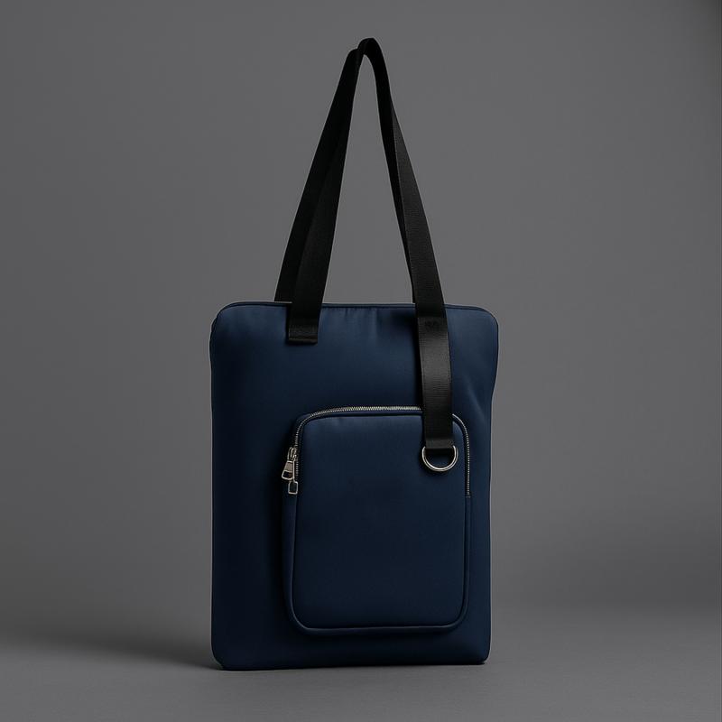 Шоппер Superbag Pocket, с внутренним креплением (карабин) и чехлом для мелочей (темно-синий с черным)