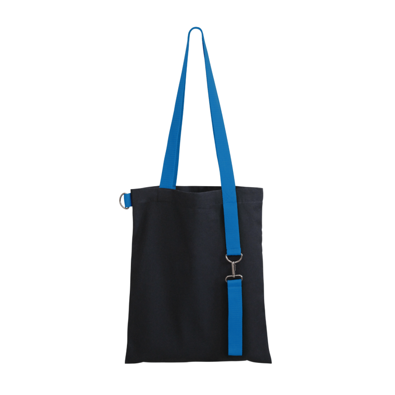 Шоппер Superbag black (чёрный с голубым)