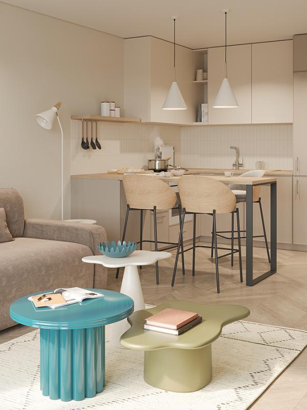 Столик кофейный vivlend, D57 см, глубоководный