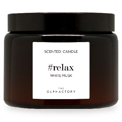 Свеча ароматическая the olphactory, relax, white musk, 60 ч