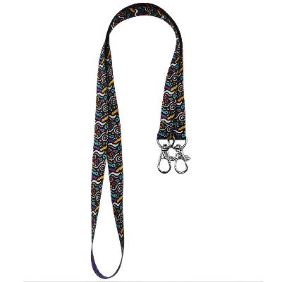 Ланъярд полноцветный Эл с двумя карабинами, 15 мм