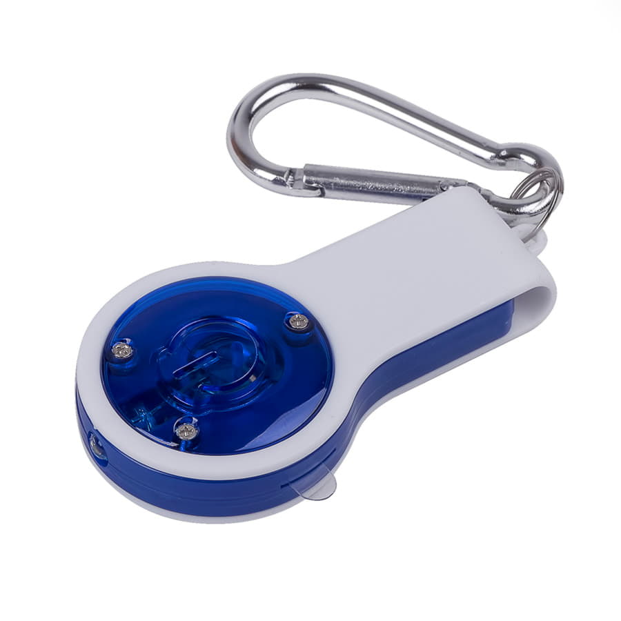 Брелок FLOYKIN со свистком, фонариком, светоотражателем  на карабине, красный с белым, 3,7х6,7х1,5см