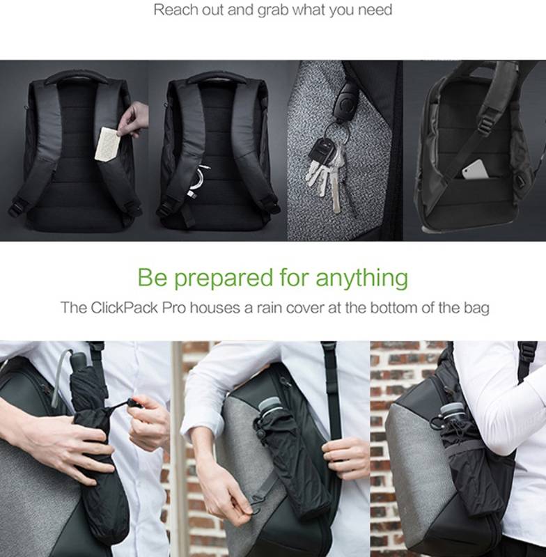 Рюкзак KORIN ClickPack Pro 46х34х16 см, комбинированный черный/серый