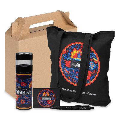 Набор подарочный Solution Prestige Quattro Print Sample "Эрмитаж" (термос, ручка, набор стикеров, сумка)