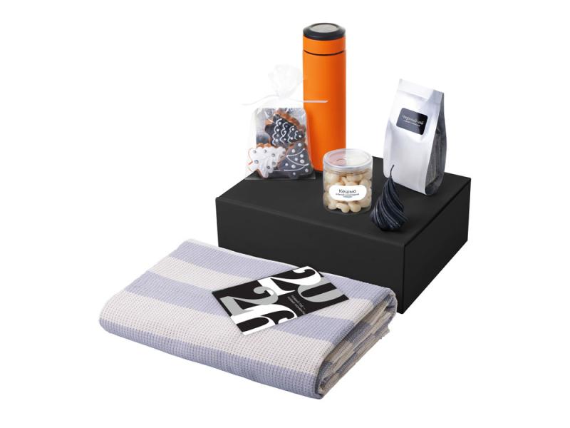 Подарочный набор Re:Warm с пледом, термосом и свечой