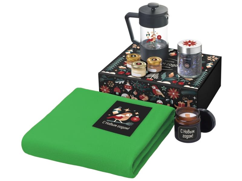 Подарочный набор Re:Moments с пледом, френчпрессом и медом