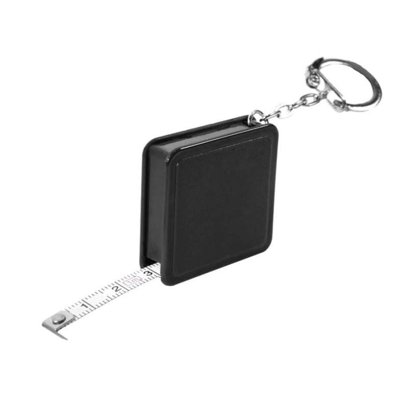 Брелок-рулетка (1 м), белый, 4х4х1 см, пластик