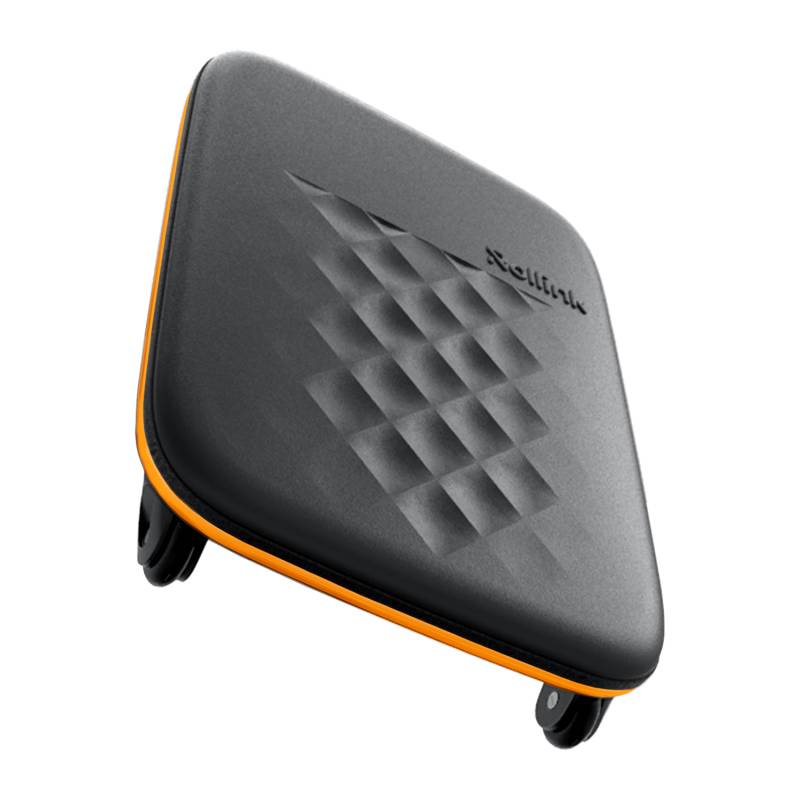 Чемодан складной Rollink Earth 55x40x20 см, 2 колеса, черный/оранжевый